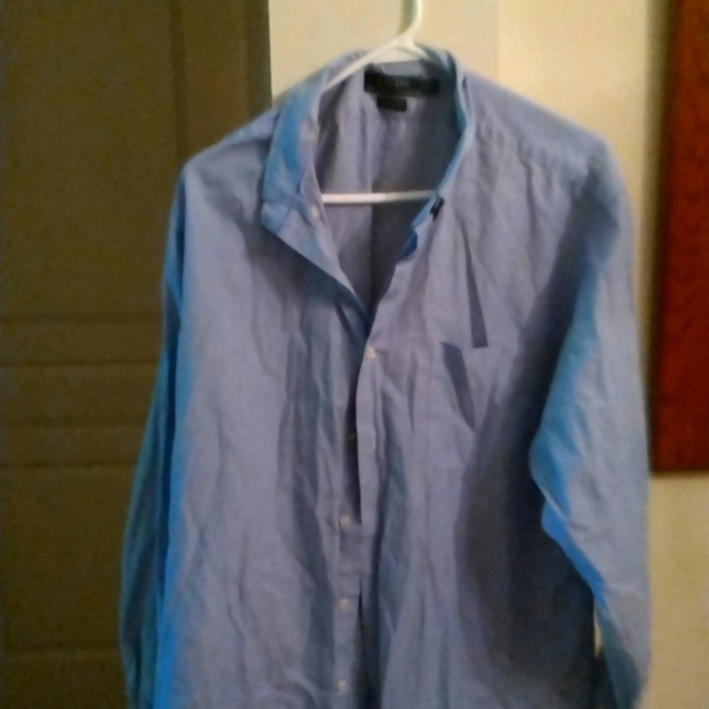 Ralph Lauren cotton 17.5 blue shirt